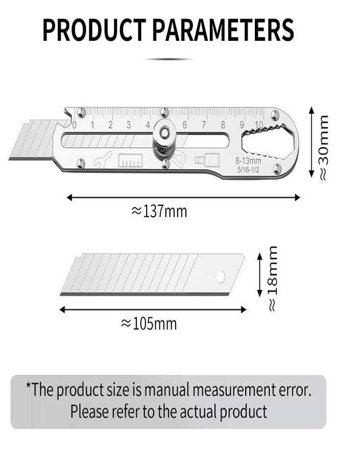 KPS Professional 6 In 1 Stainless Steel Pocket Cutter | Multipurpose Tool With Blade | For Camping/Hiking/Travel/Emergency Accessories | Box/Cartons Cutter (Pack of 1) - Image 4